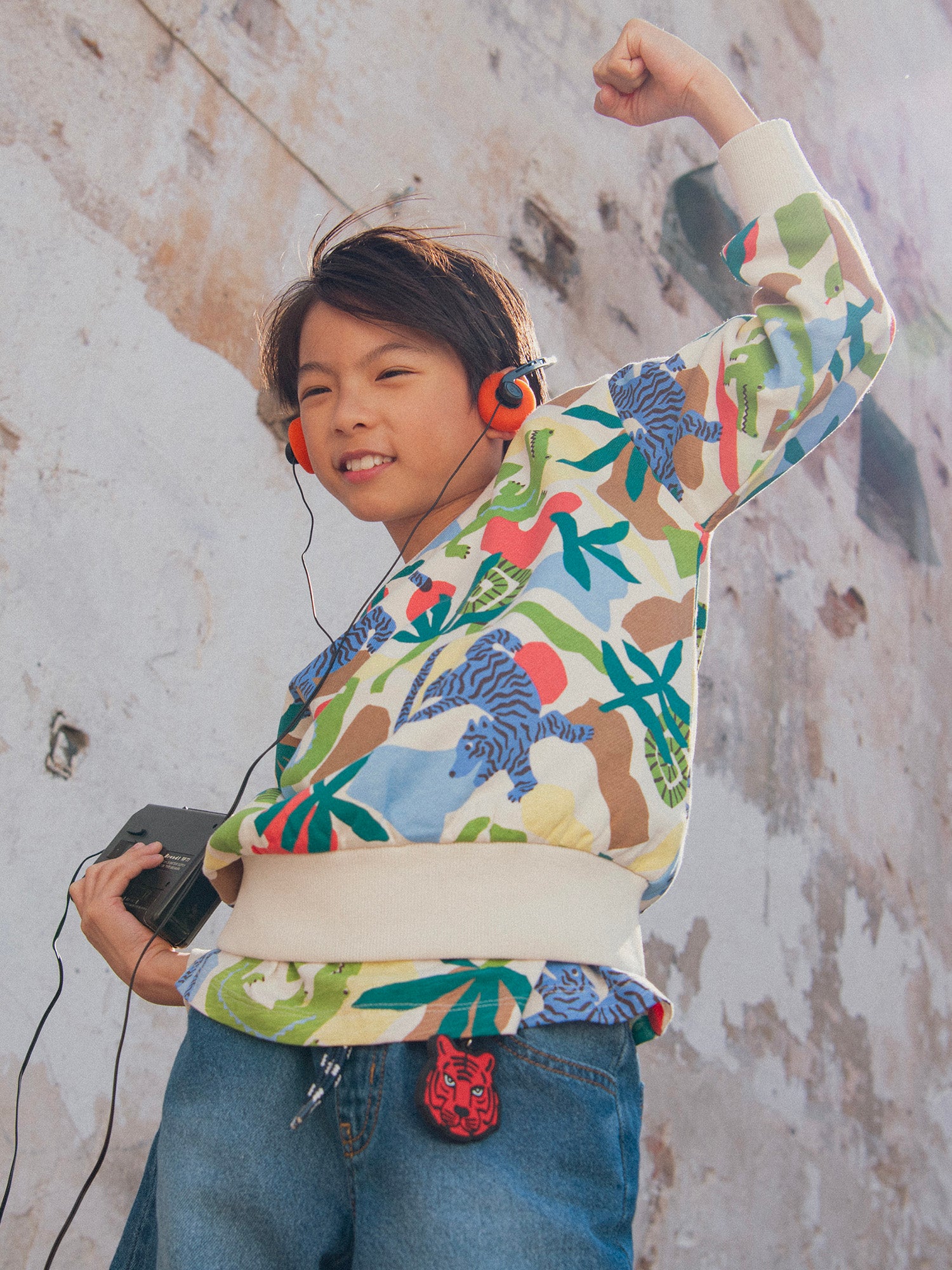 Sweatshirt mit Tierdruck für Jungen