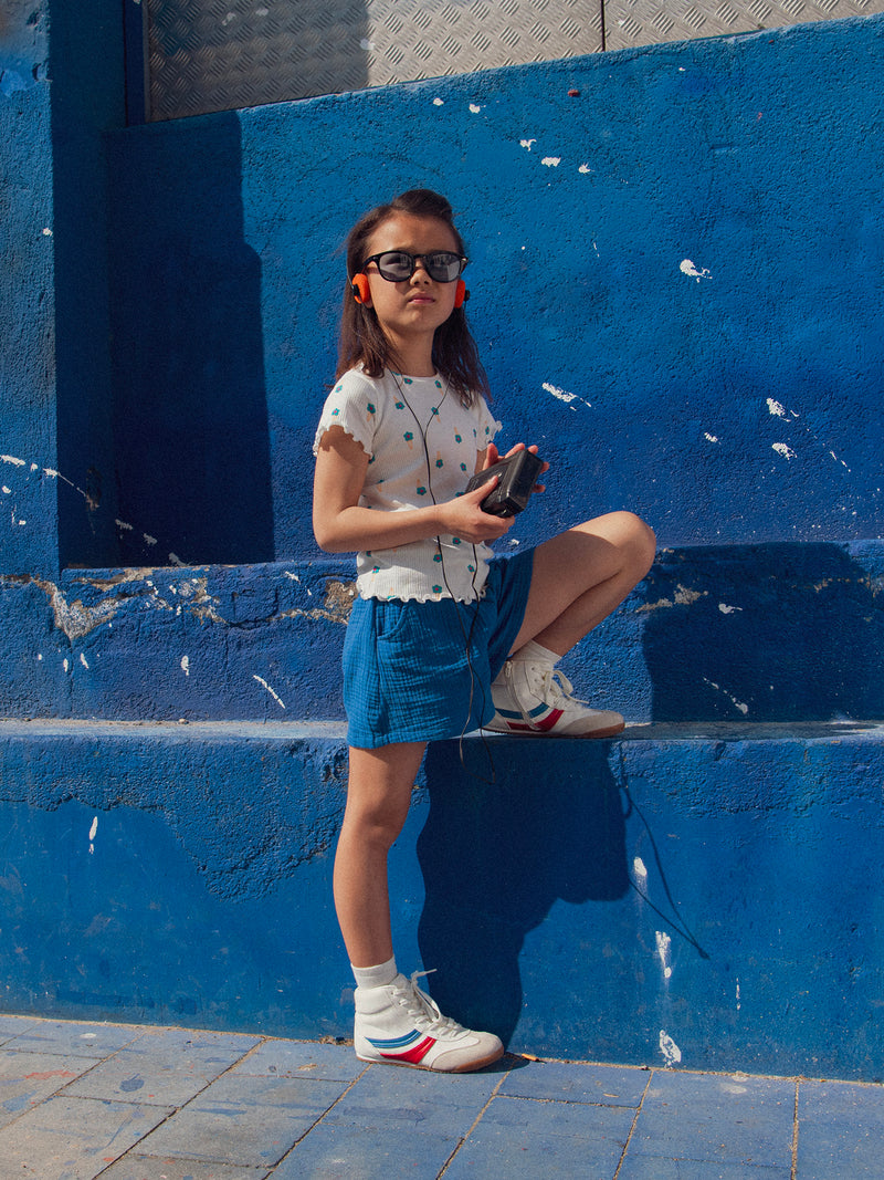Dunkelblaue Shorts mit Taschen für Mädchen