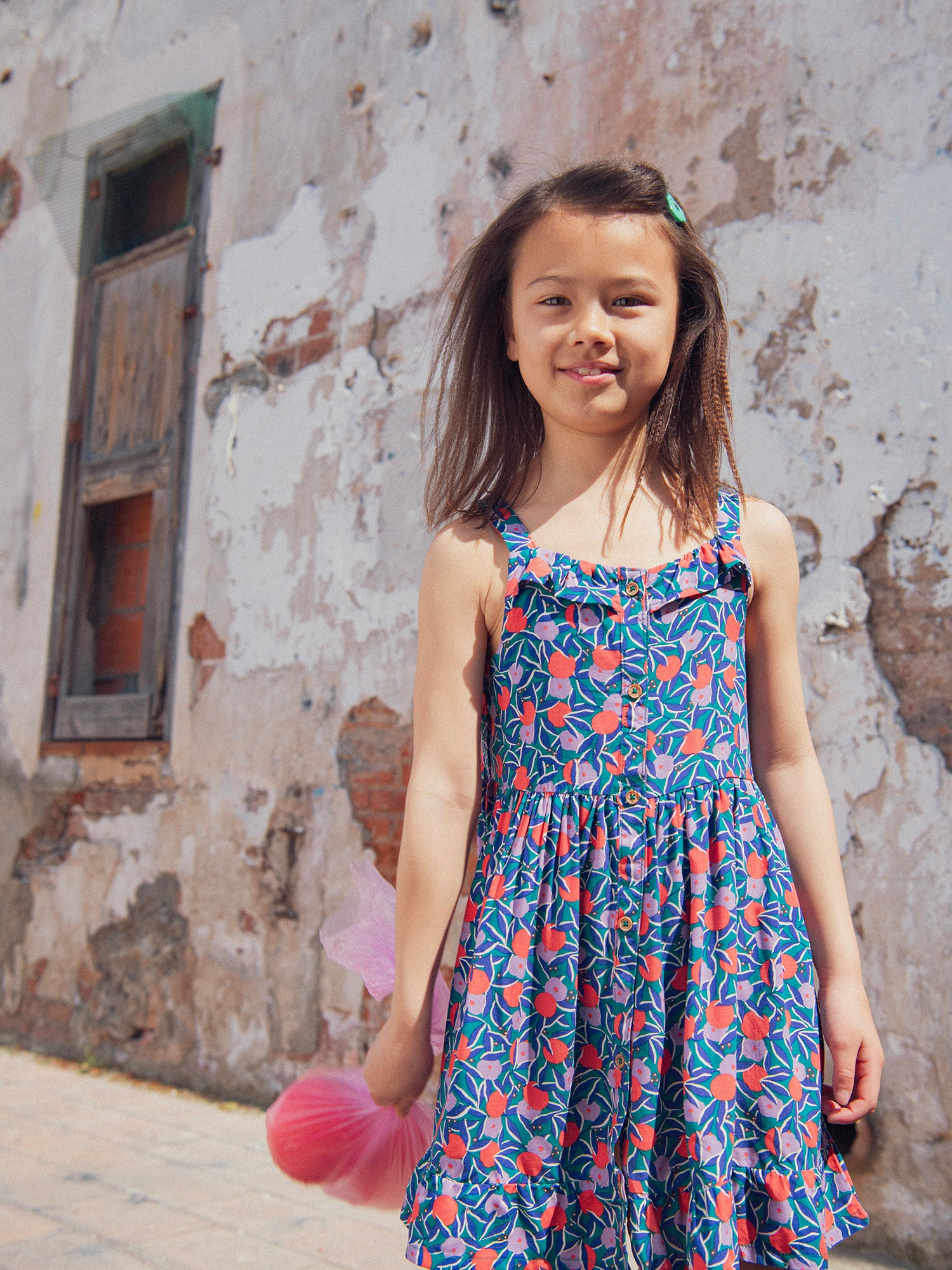 Ärmelloses Kleid mit Blumenmuster für Mädchen