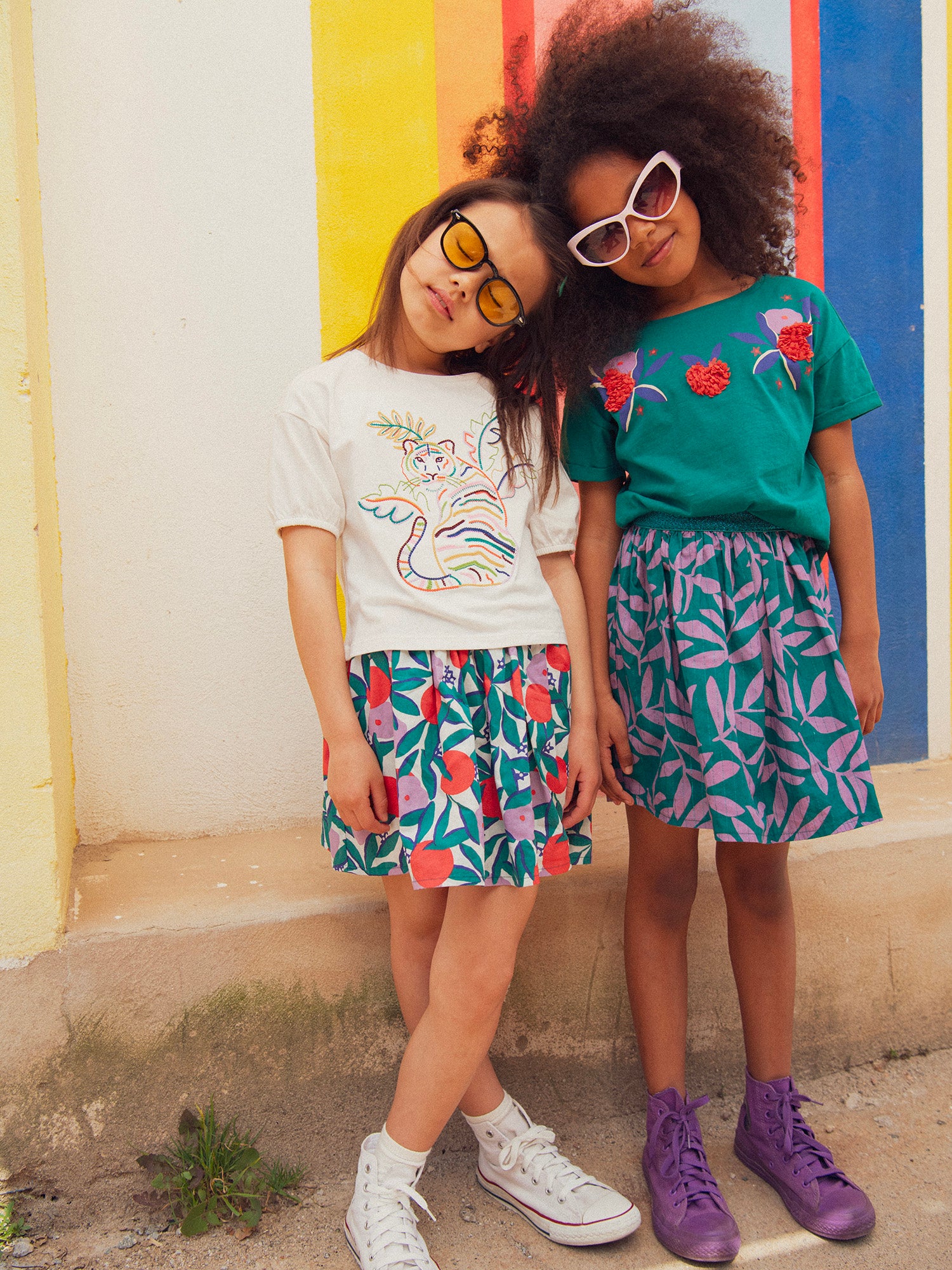 Umkehrbarer Rock mit Floralprint für Mädchen