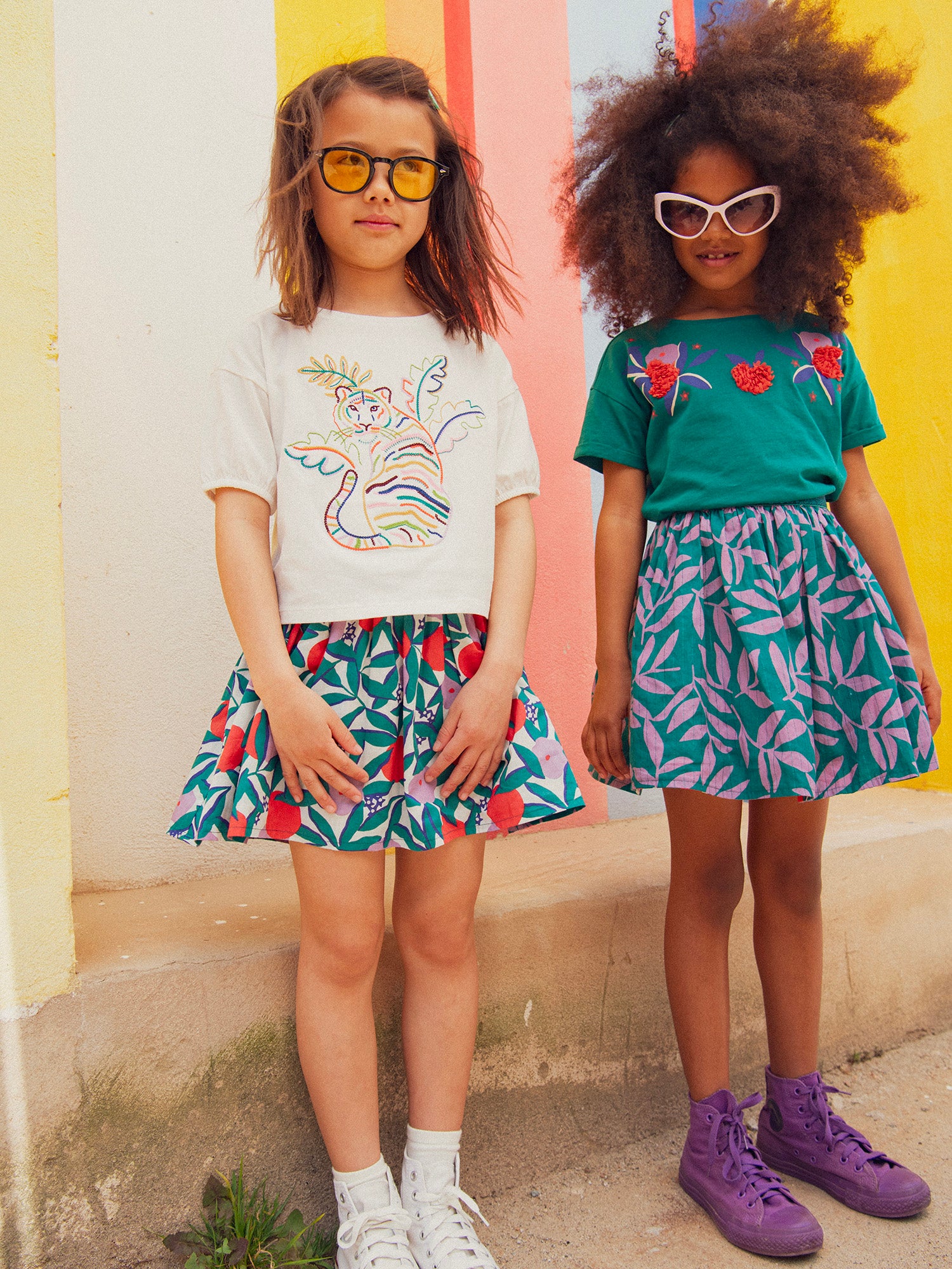 Umkehrbarer Rock mit Floralprint für Mädchen