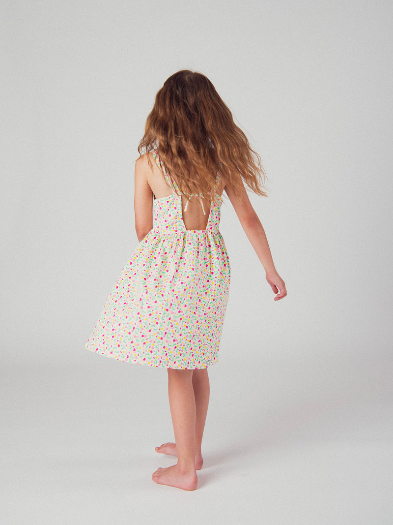 Trägerkleid mit bunten Kirschmotiven für Mädchen