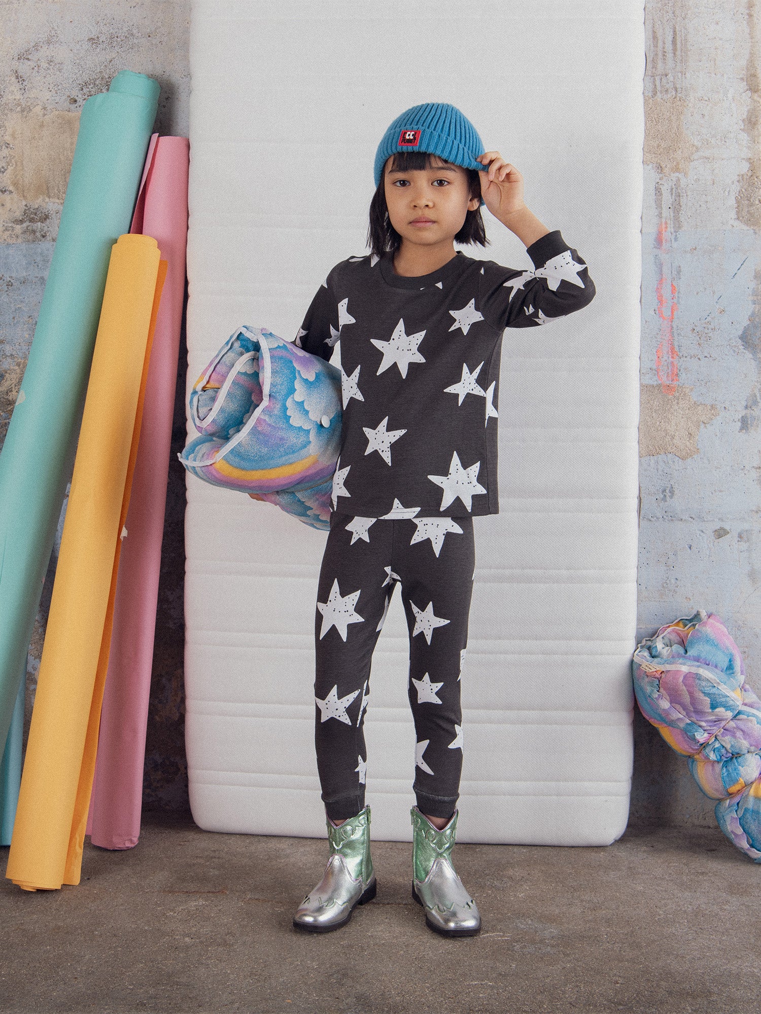 Pyjama phosphorescent avec imprimé intégral étoilé pour enfant garçon