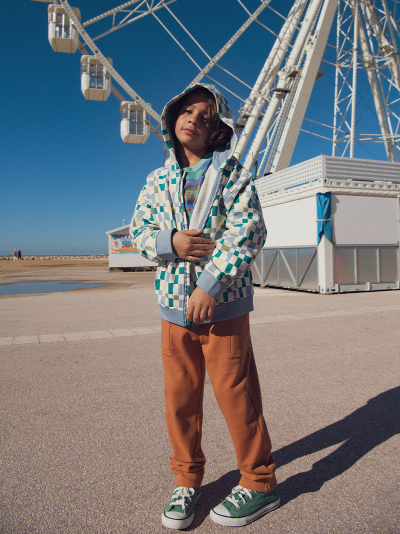 Grafisches Zip-Sweatshirt mit Kapuze für Jungen