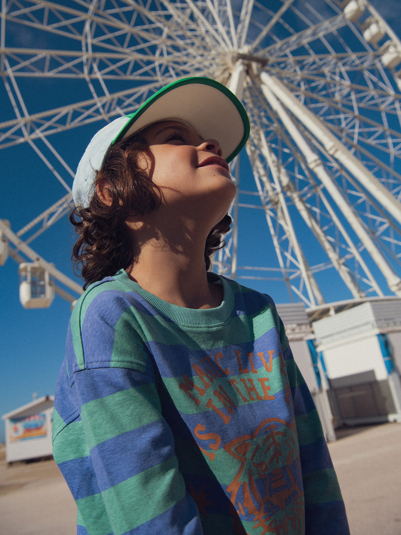 Gestreiftes Ripp-Shirt mit Animation für Jungen