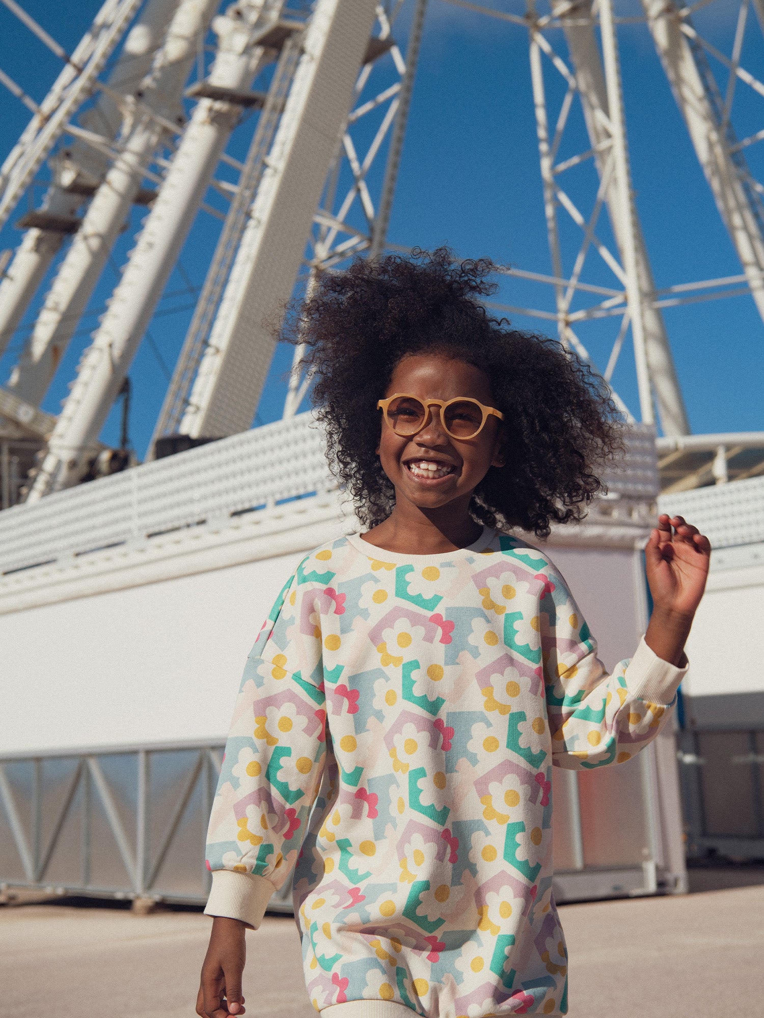 Druckkleid aus Fleece für Mädchen