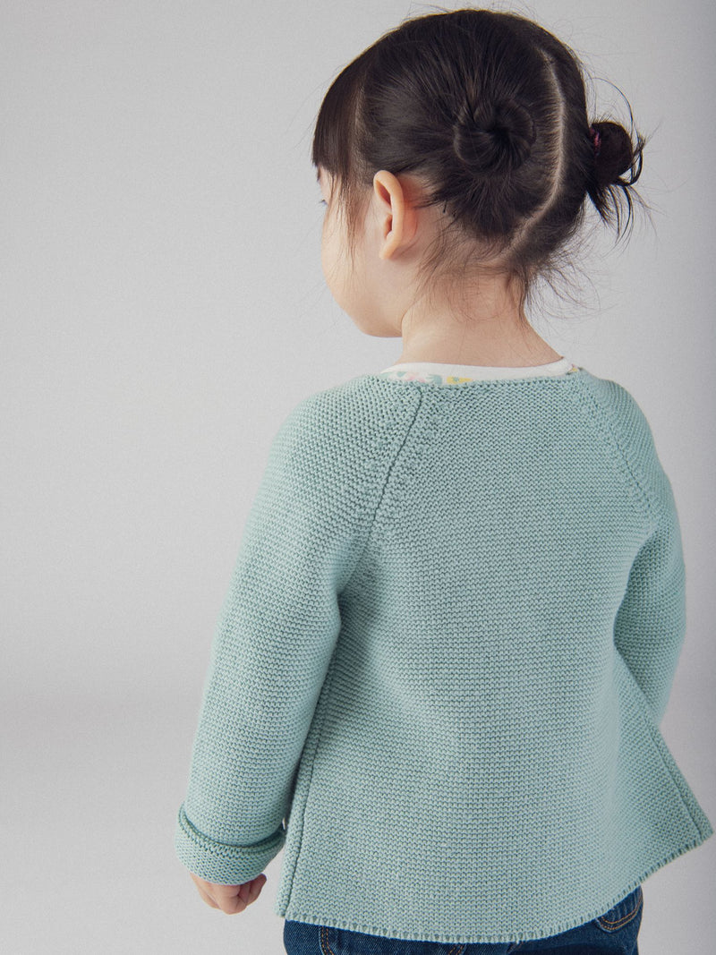 Pullover aus blauem pudrigem Strick für Mädchen