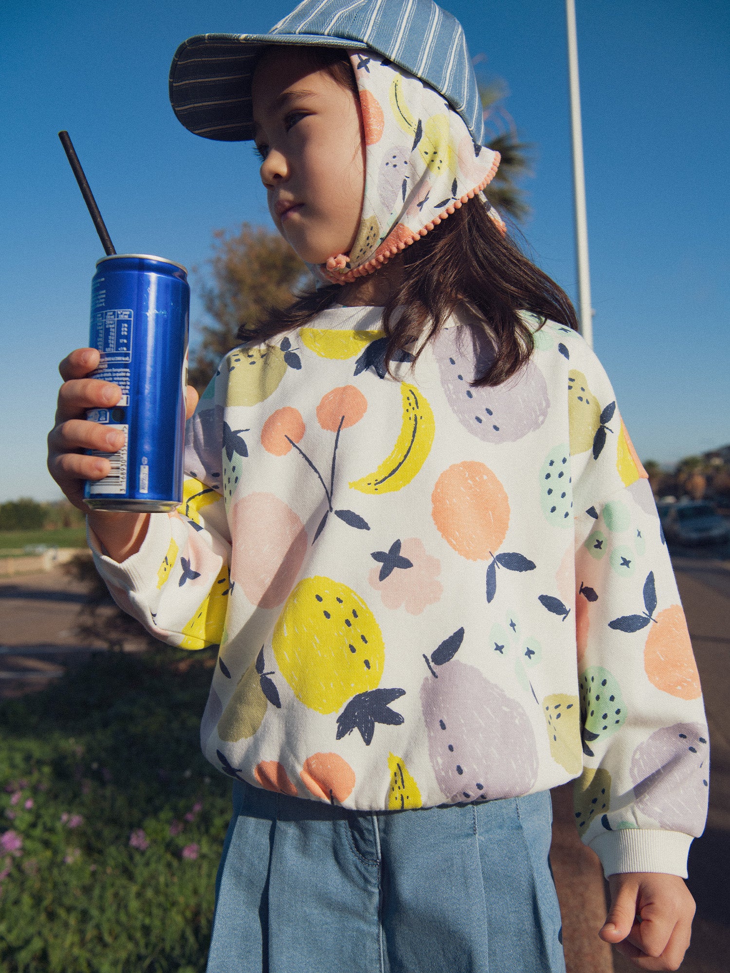 Sweat imprimé fruits pour fille