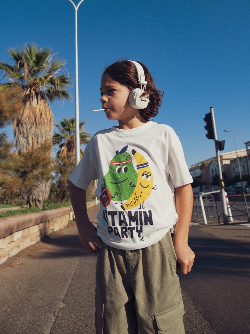 T-Shirt mit kurzen Ärmeln Vitamin Party für Jungen