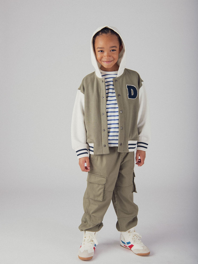 Khaki Hoodie Jacke für Jungen