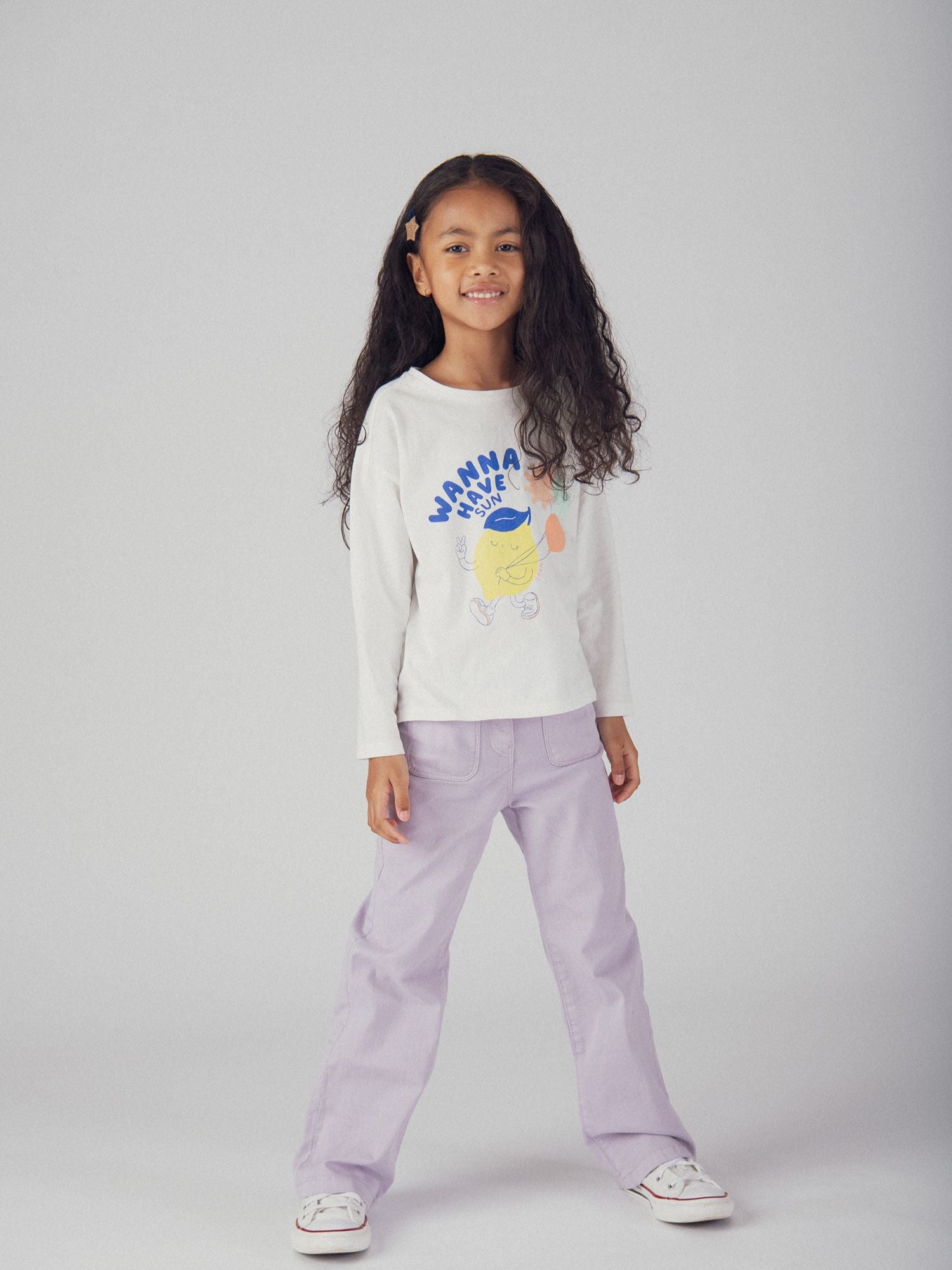 T-Shirt mit langen Ärmeln Zitrone Animation für Mädchen