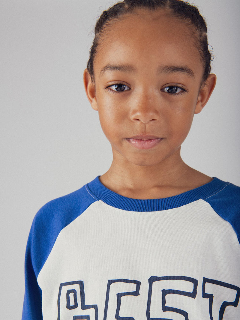 Langarm T-Shirt in Blau und Weiß für Jungen