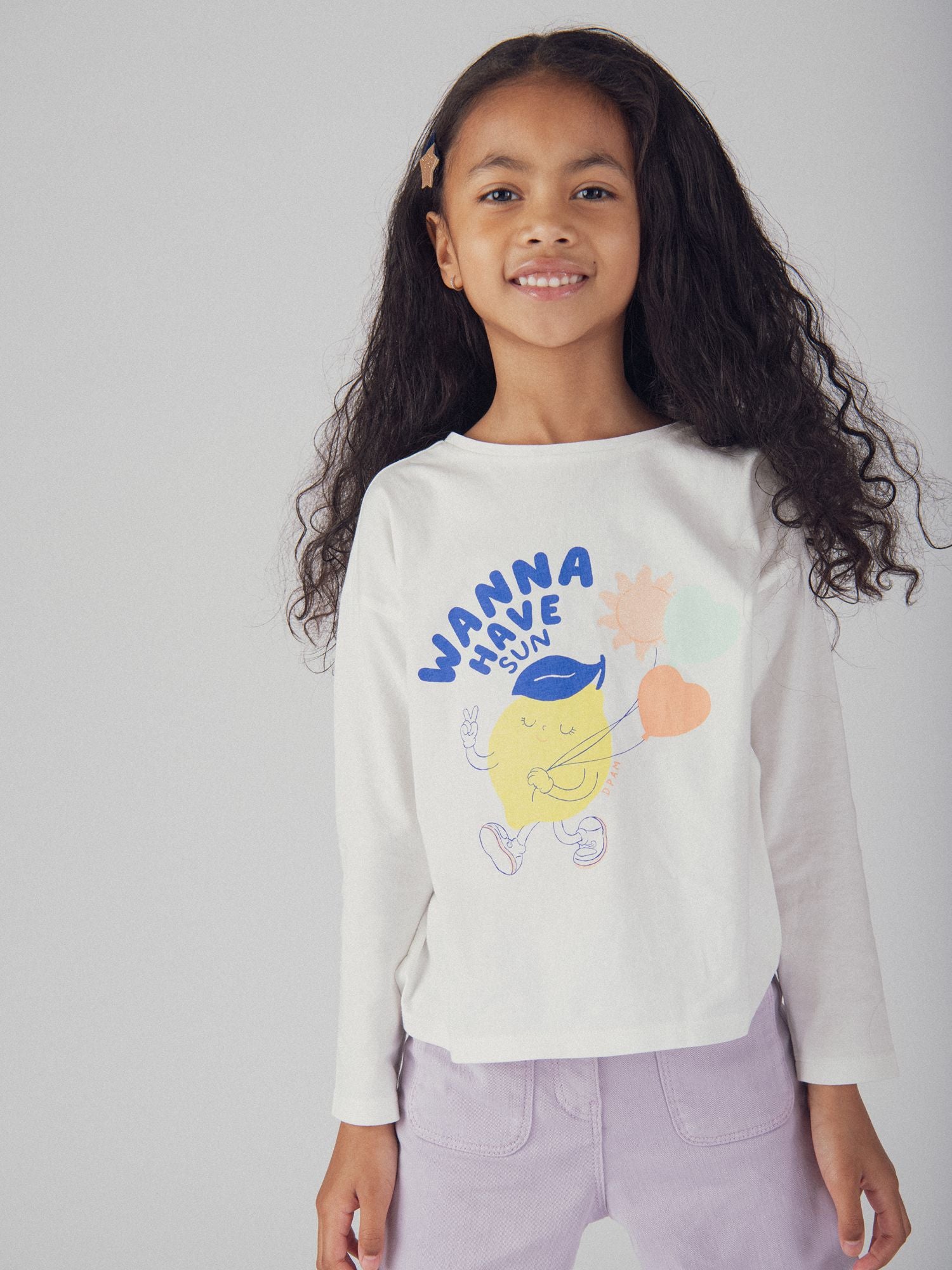 T-Shirt mit langen Ärmeln Zitrone Animation für Mädchen