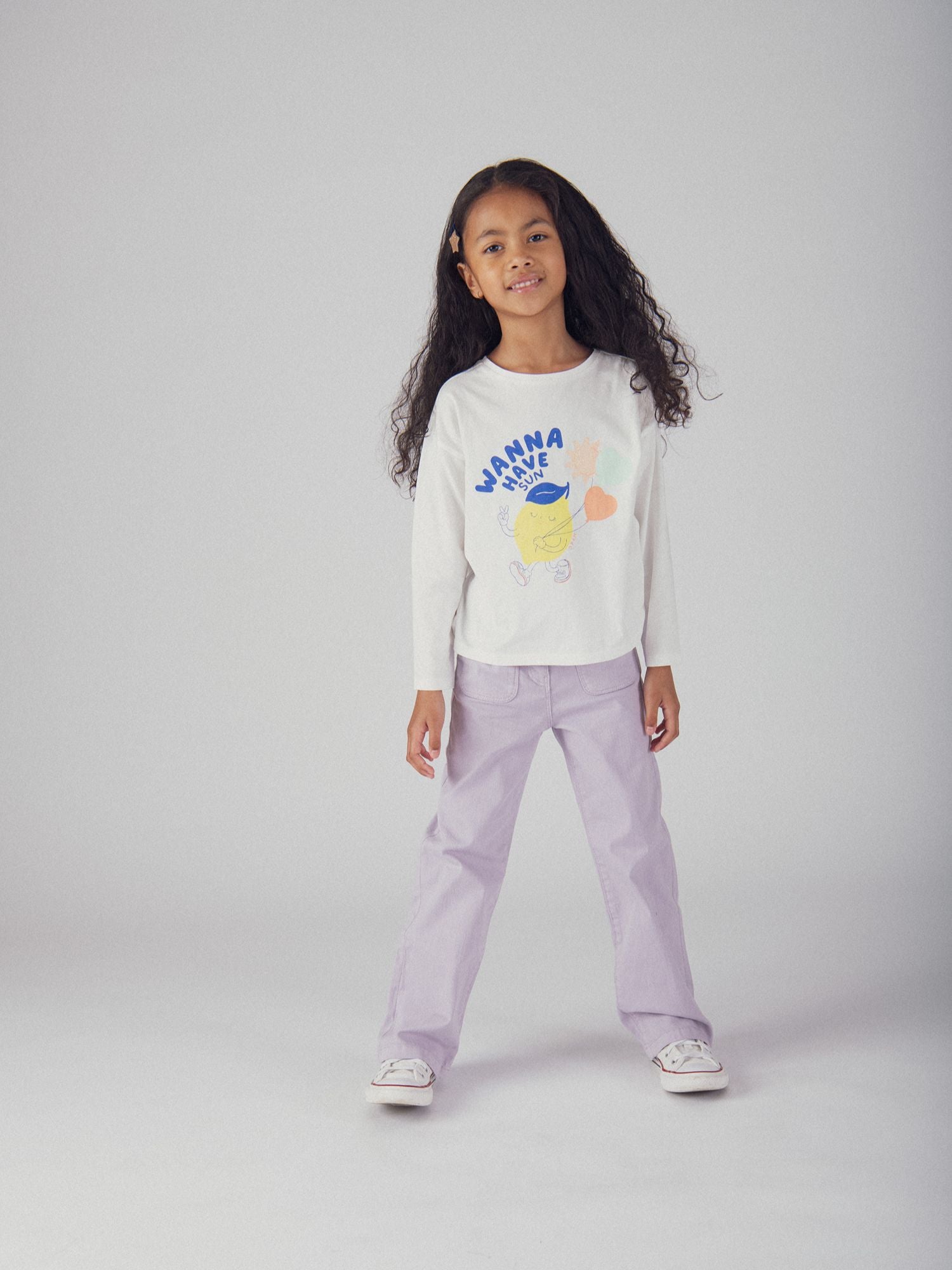 T-Shirt mit langen Ärmeln Zitrone Animation für Mädchen