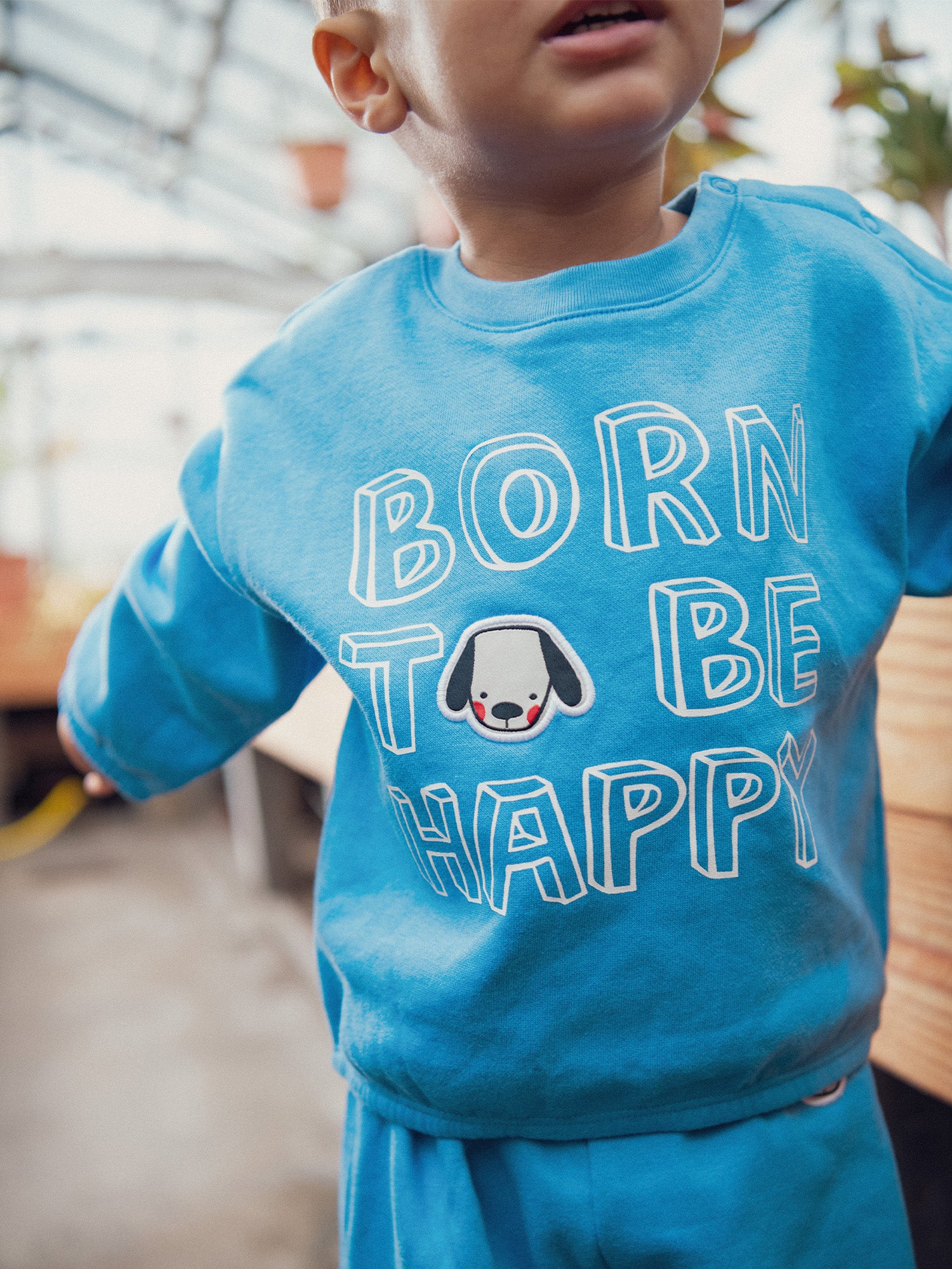 Ensemble motif « BORN TO BE HAPPY » pour bébé garçon