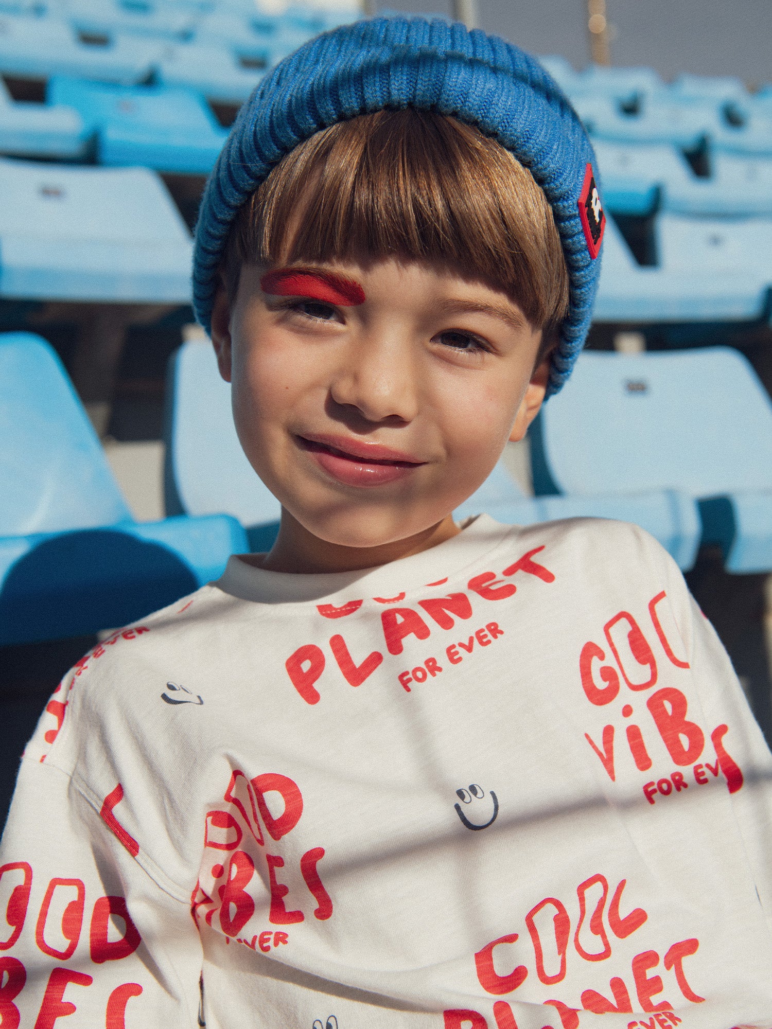 T-shirt écru flammé manches courtes pour garçon