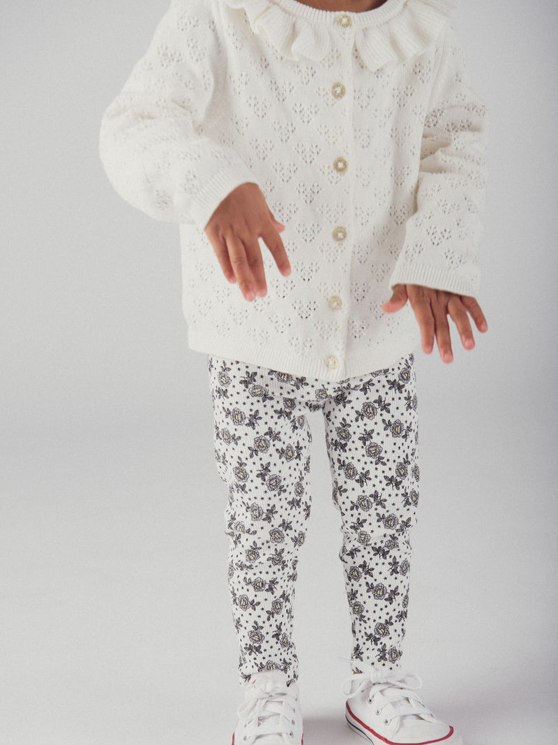 Vanille Cardigan mit Kragen für Mädchen Baby