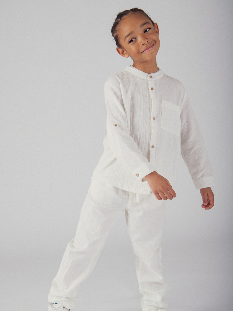 Chemise écru à poches pour garçon
