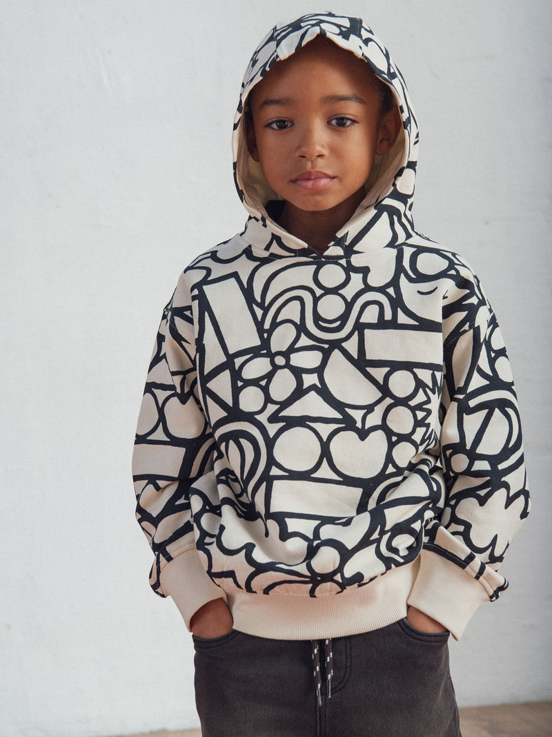 Beige Sweatshirt mit grafischem Druck für Jungen