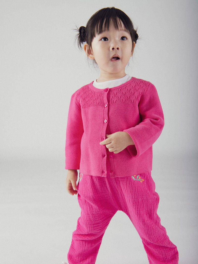 Rosa Strickjacke für Mädchen