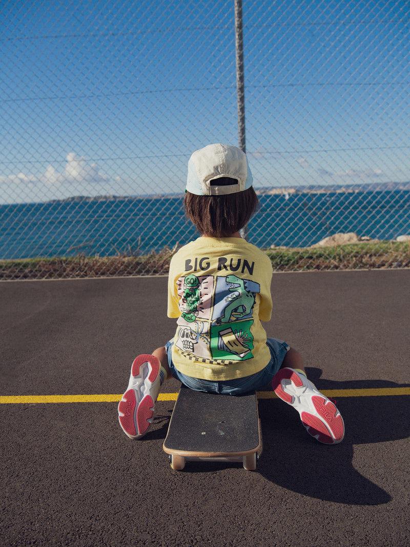 Gelbes T-Shirt mit Dinosaurieranimation für Jungen