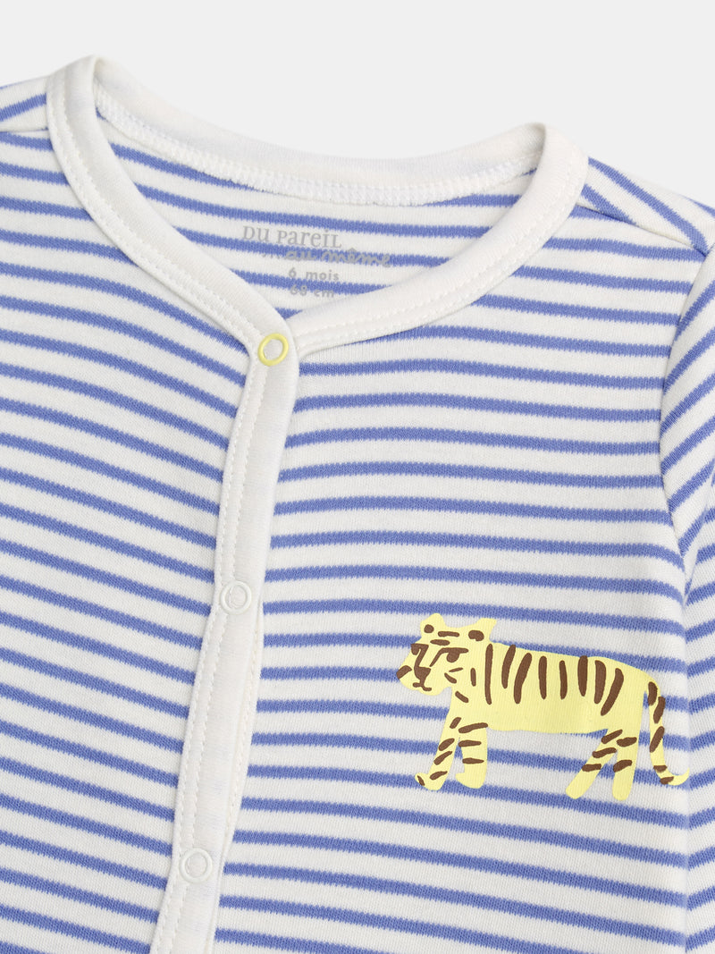 Gestreifte Schlafanzug mit Tiger Druck für Baby Jungen
