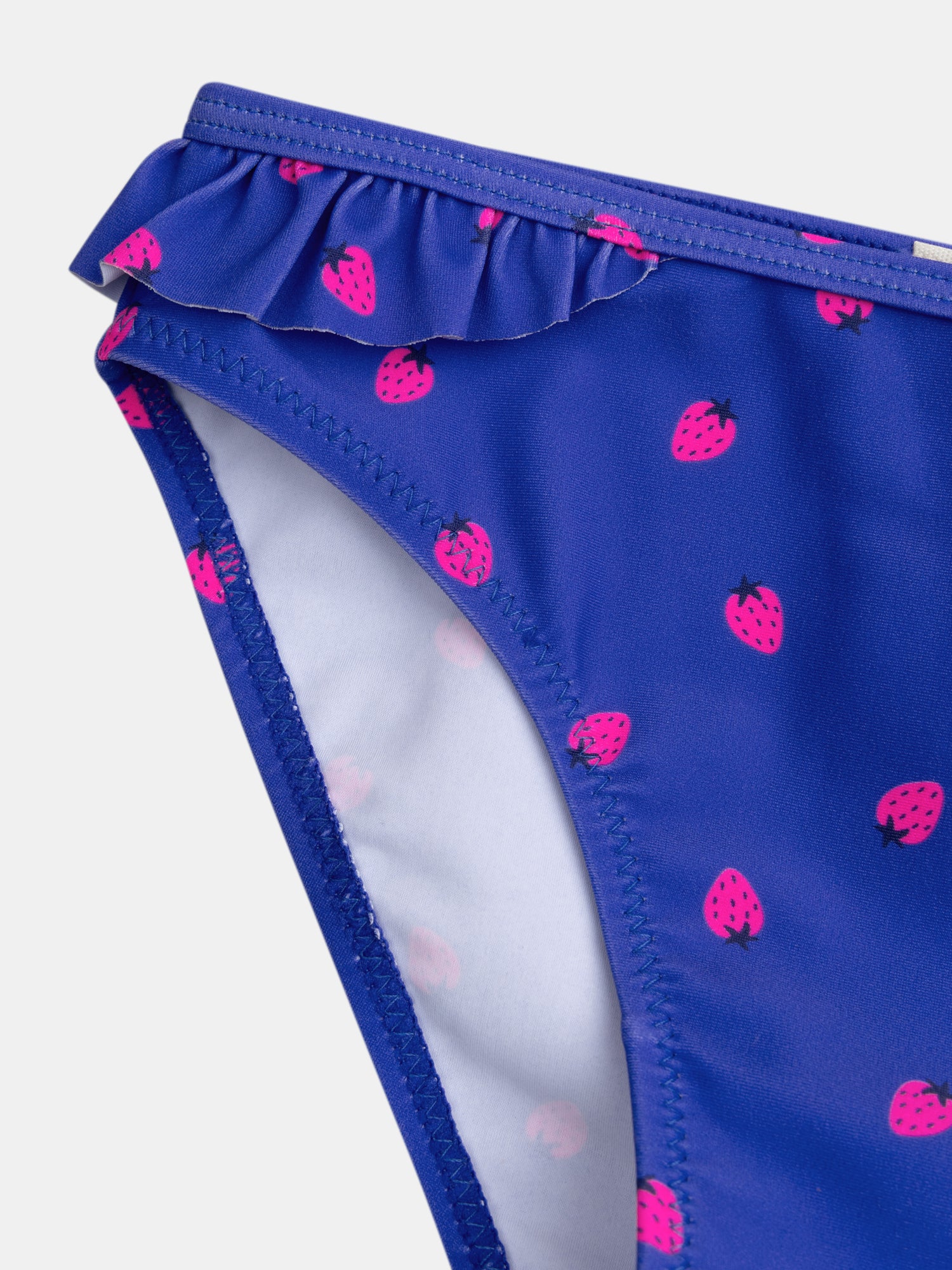 Maillot de bain bleu 2 pièces imprimé fraise pour fille