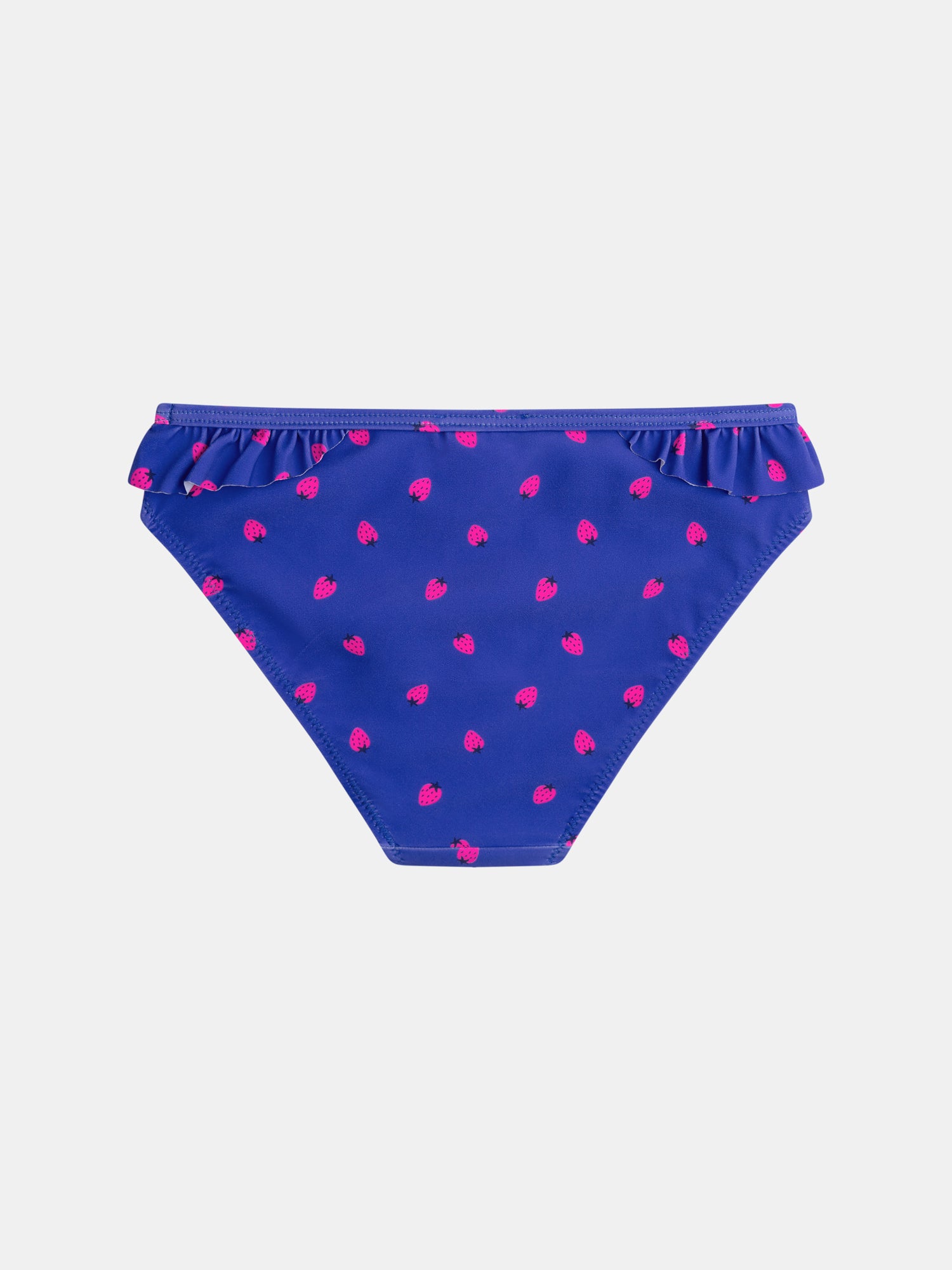 Maillot de bain bleu 2 pièces imprimé fraise pour fille