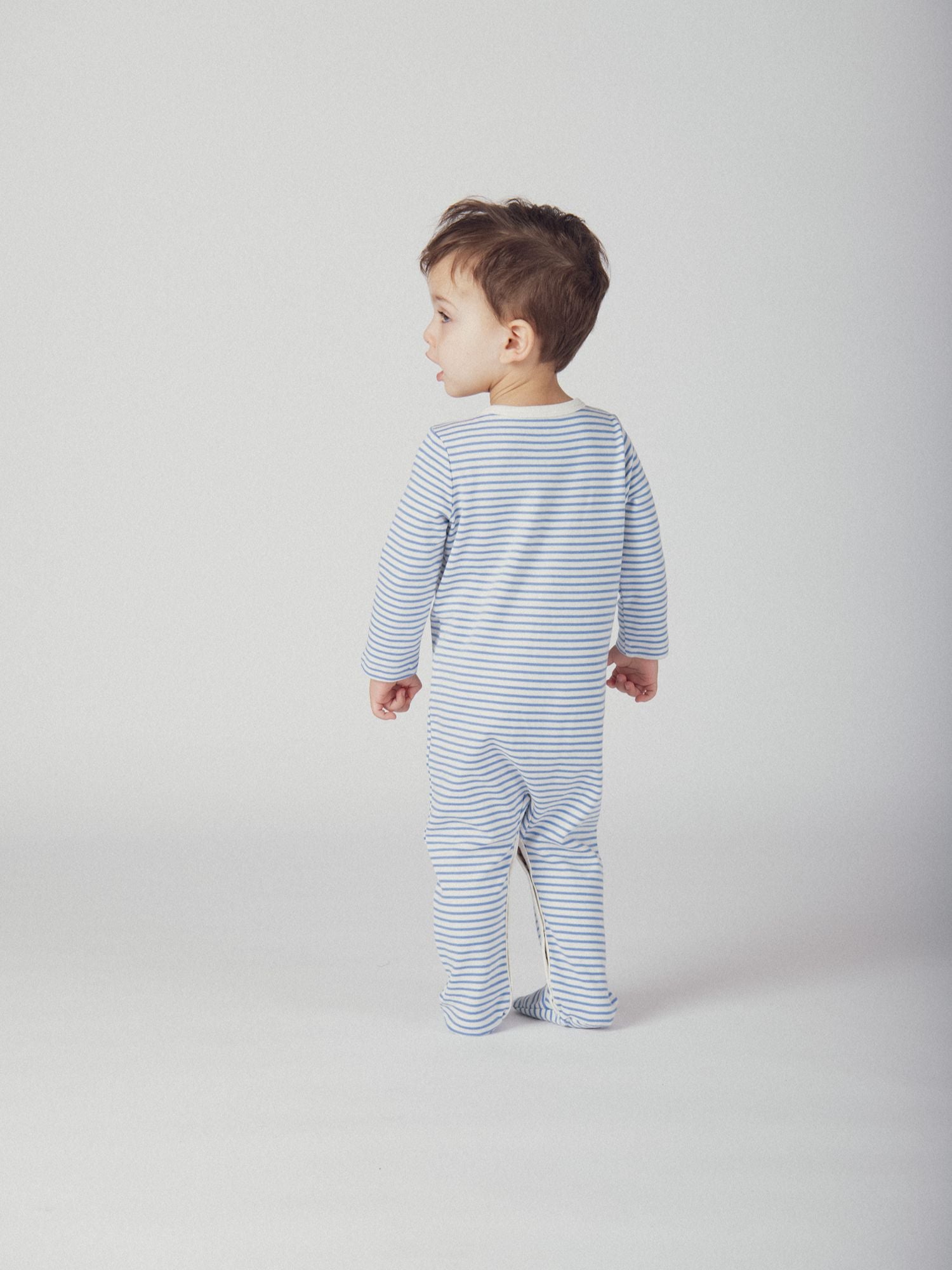 Grenouillère rayée avec imprimé tigre pour bébé garçon