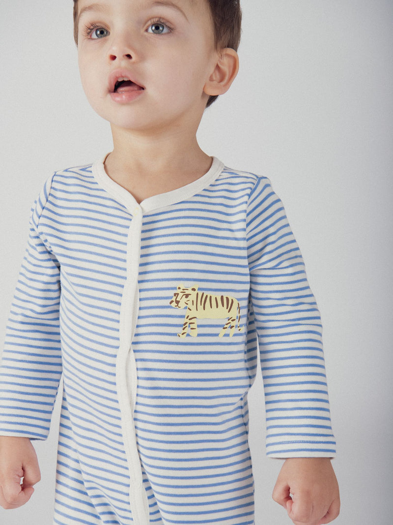 Gestreifte Schlafanzug mit Tiger Druck für Baby Jungen
