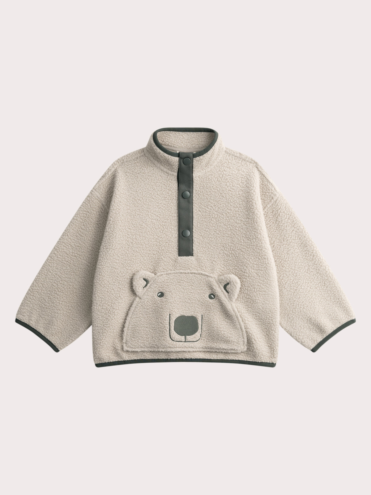 Graue Fleecejacke mit Eisbärenanimation für Jungen