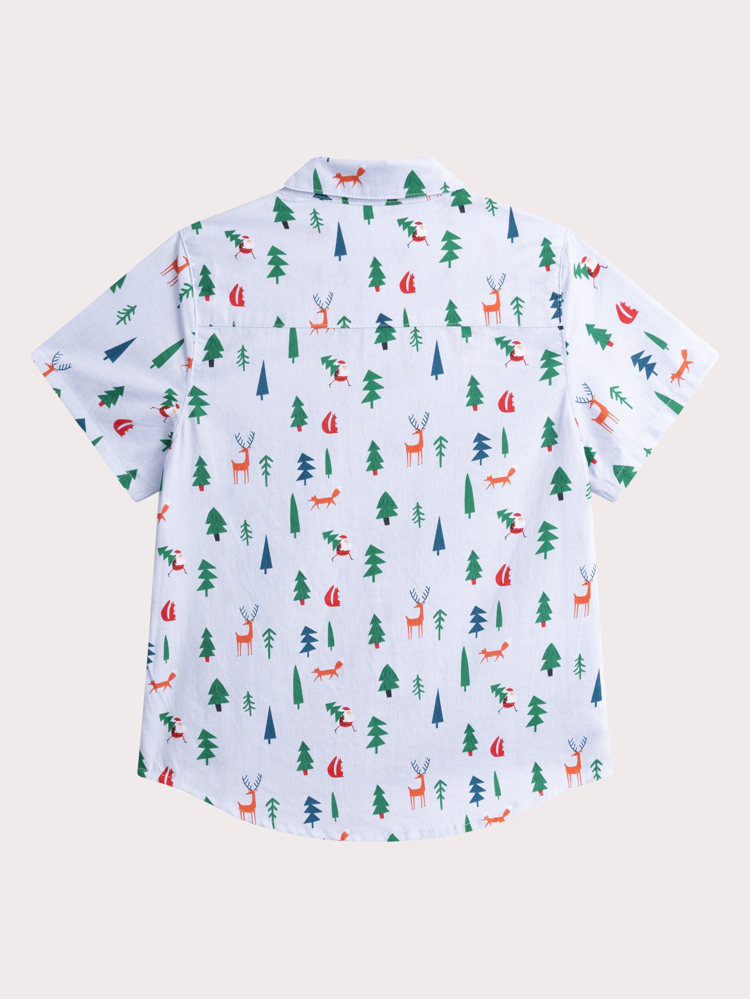 Kurzarmhemd blau mit Druck und Fliege