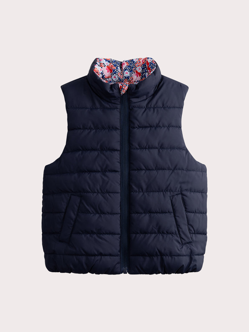 Reversible marineblaue Weste ohne Ärmel