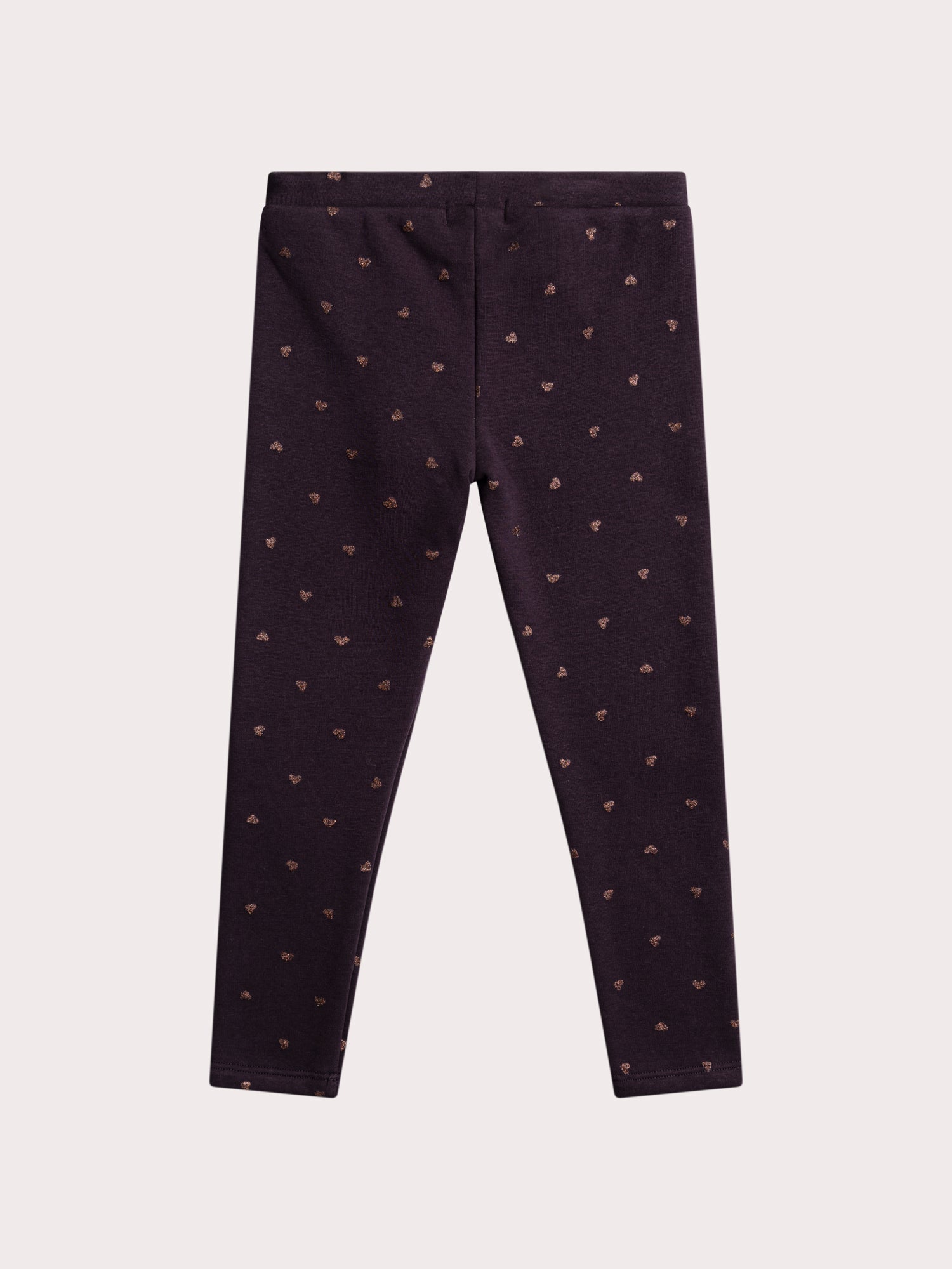 Lila Legging mit Herz-Druck und Glitzer
