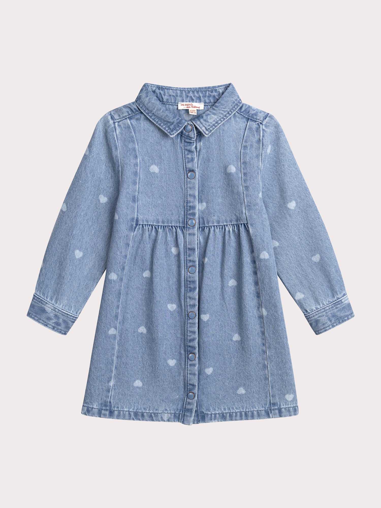 Robe en denim imprimé cœurs
