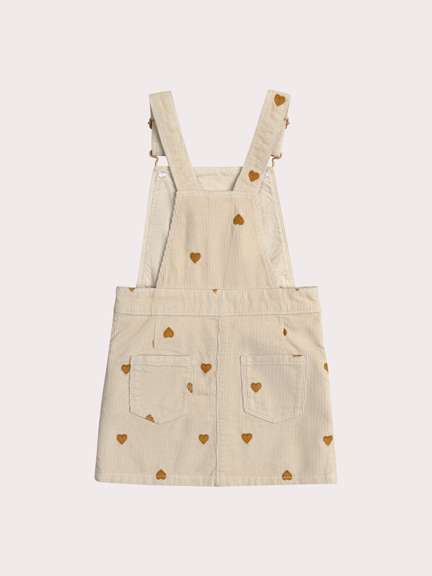 Robe salopette en velours milleraies imprimée cœur