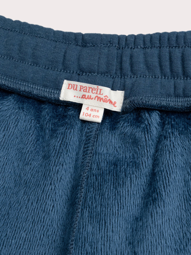 Blauer Jogginganzug aus flauschigem Stoff