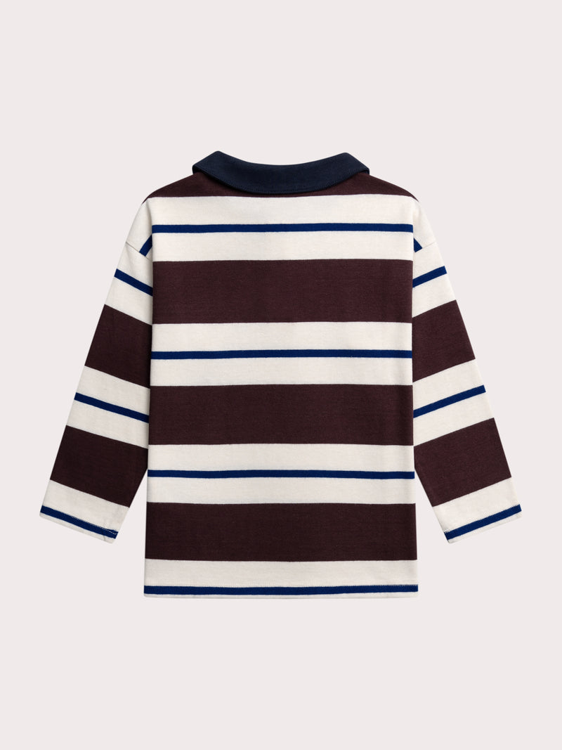 Gestreiftes langärmliges braunes Polo