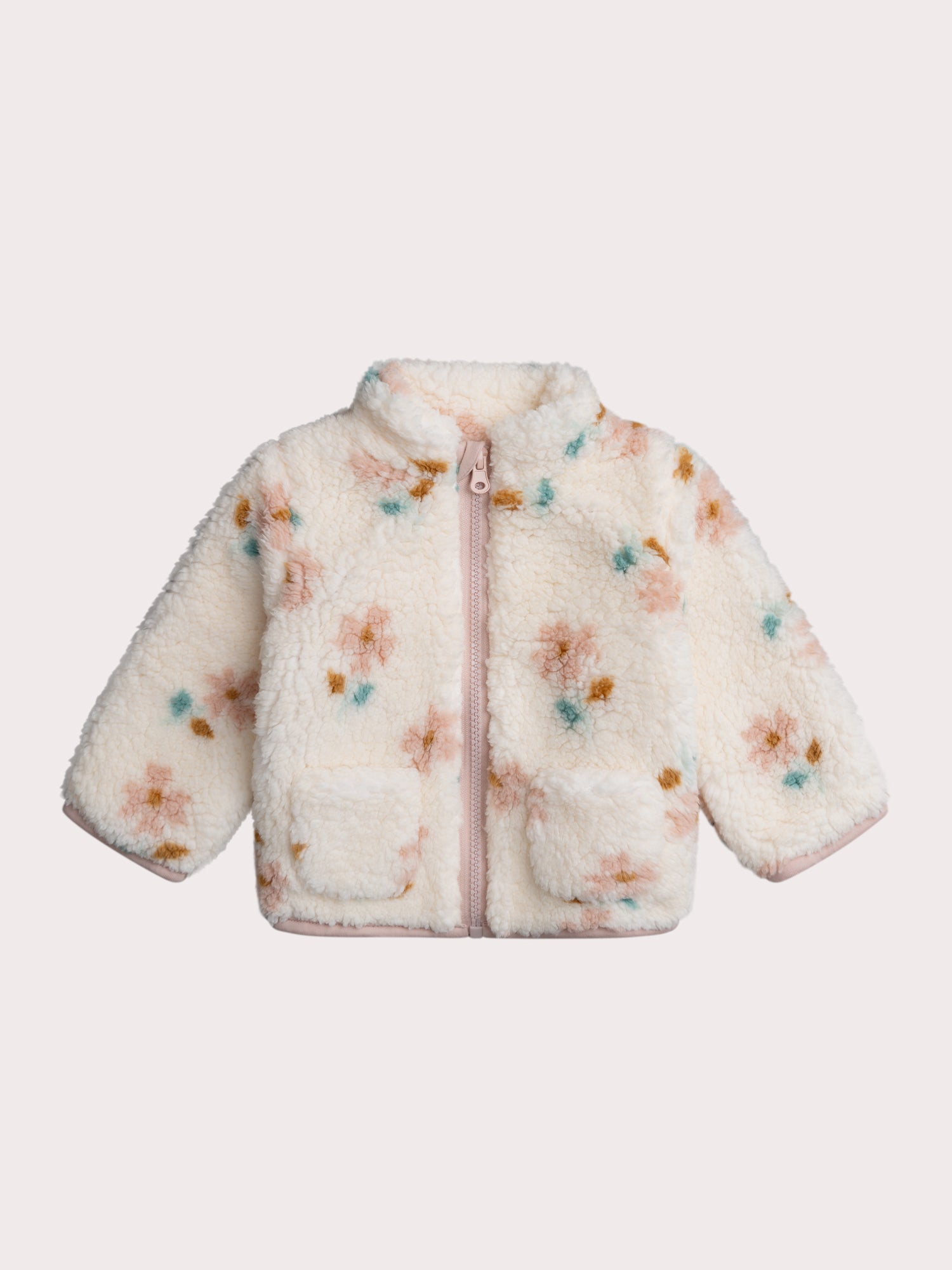 Veste en fausse fourrure  à fleurs pour bébé fille