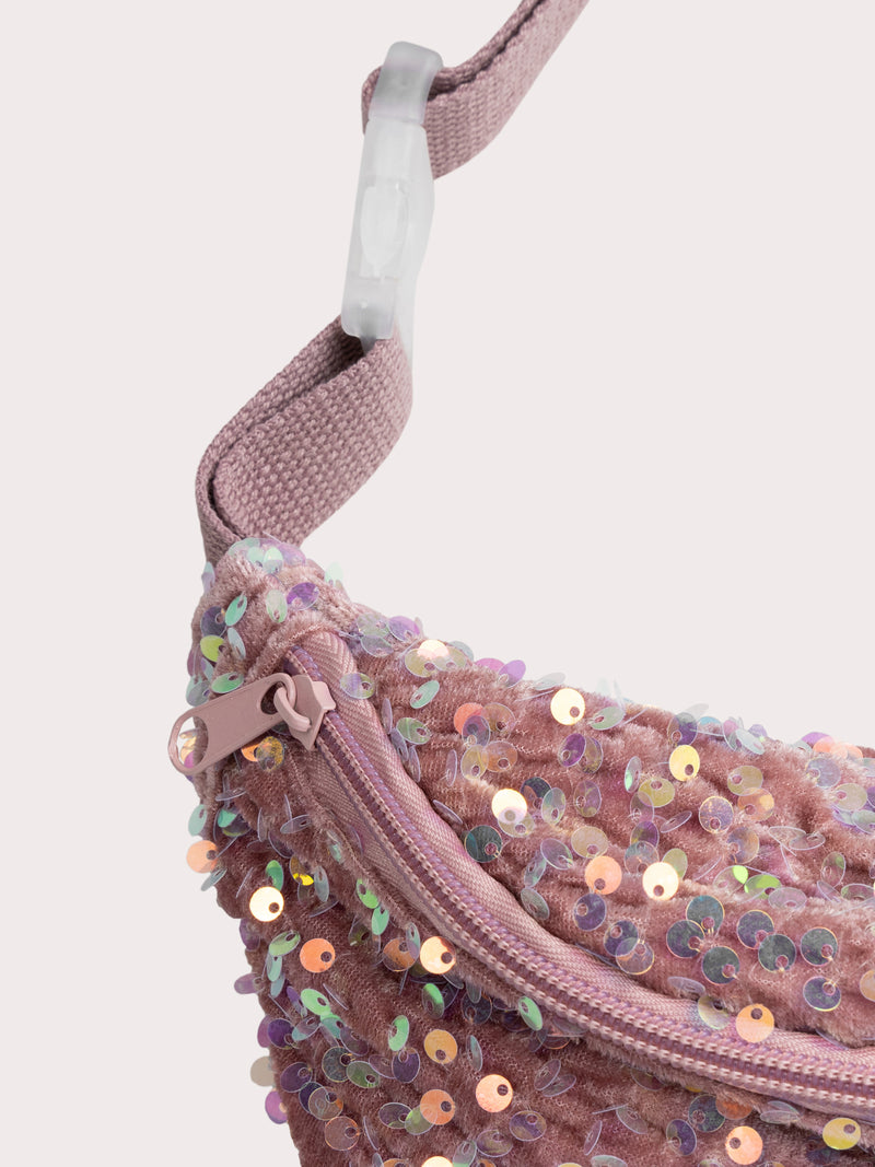 Pink Bananentasche mit Pailletten für Mädchen