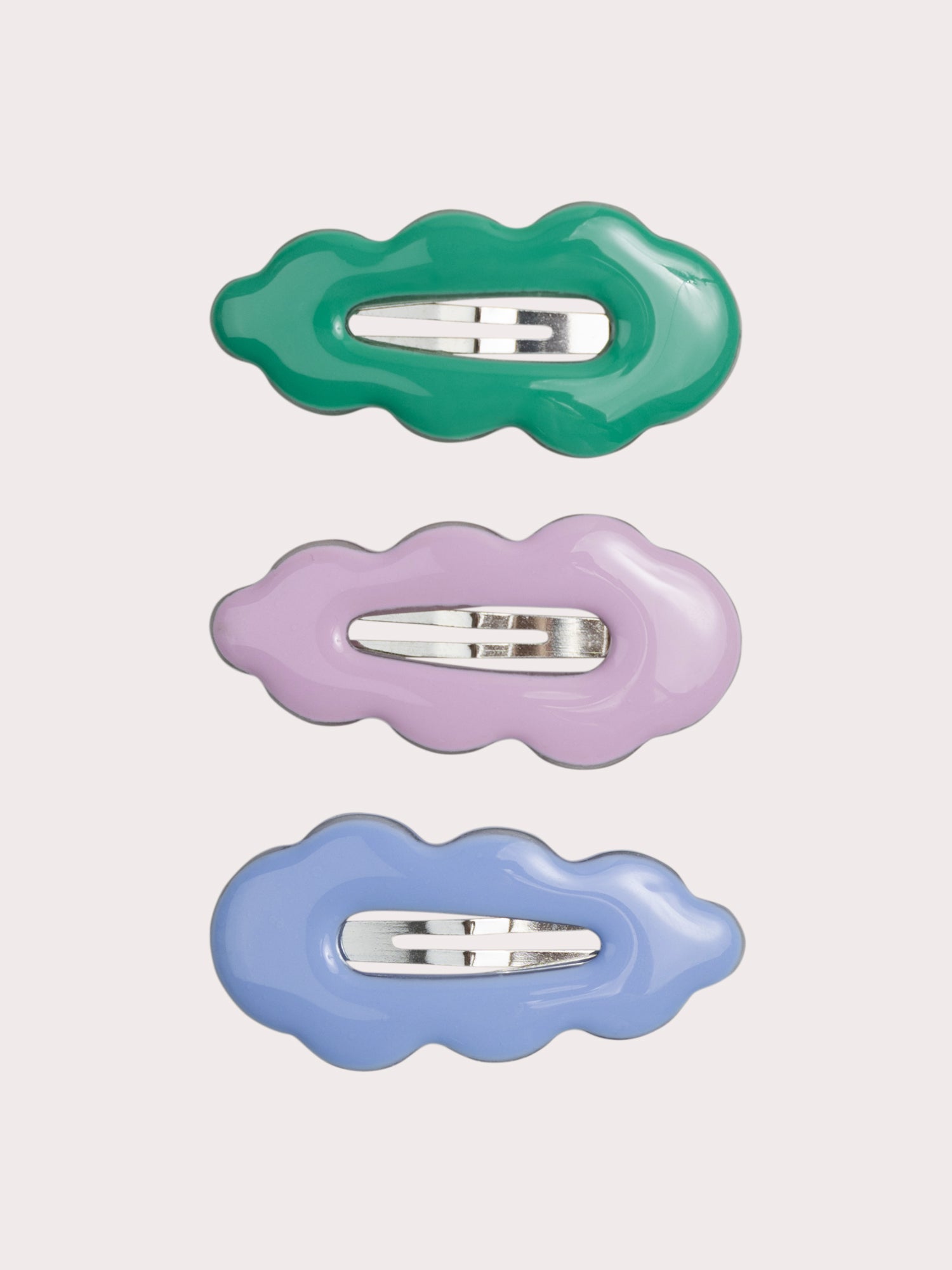Lot de 3 barrettes formes organiques multicolores pour fille