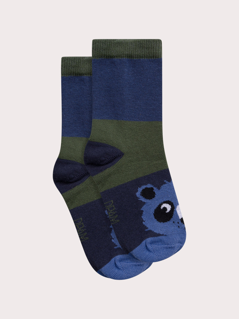 Grüne Socken mit Panda Motiv für Jungen