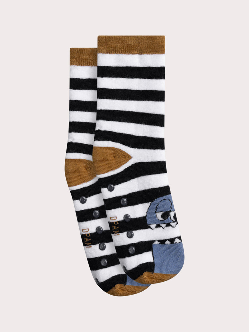 Warme und rutschfeste gestreifte Socken für Jungen