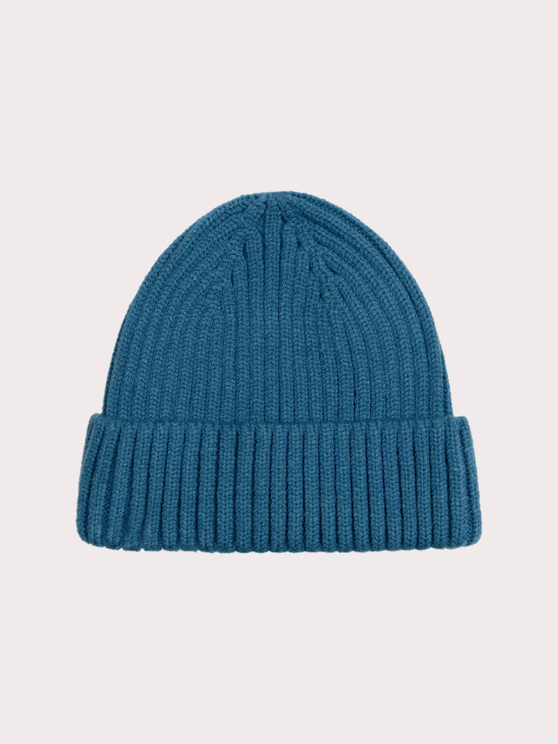 Blaue Rippmütze für Baby-Jungen
