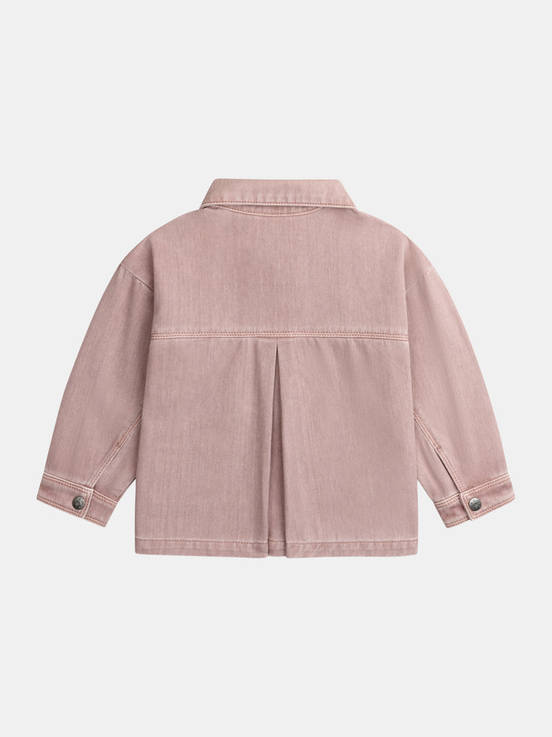 Rosa Jacke mit Herzstickerei für Mädchen