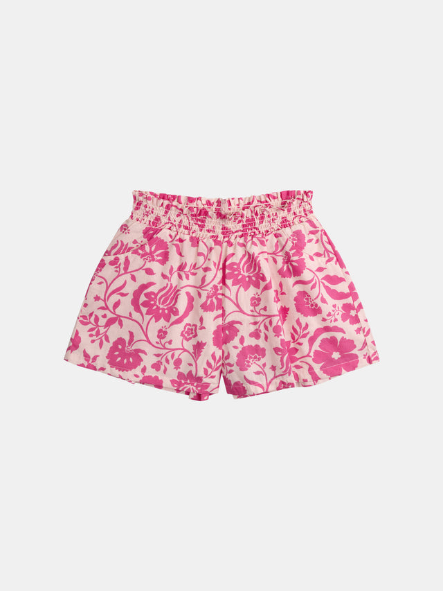 Rosa Shorts mit Blumenmuster für Mädchen