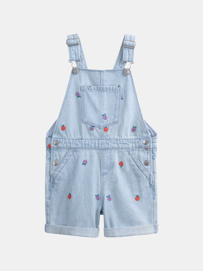 Bestickte Denim-Latzhose für Mädchen