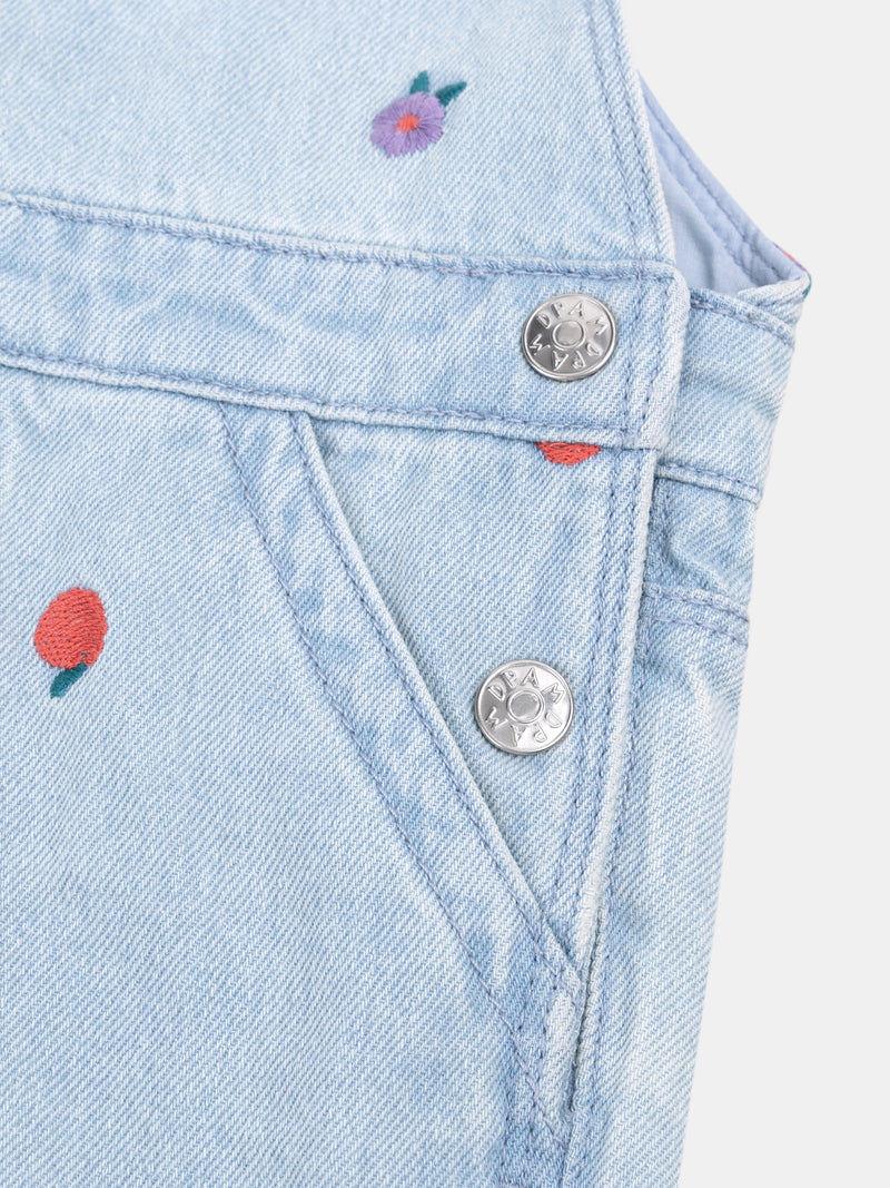 Bestickte Denim-Latzhose für Mädchen