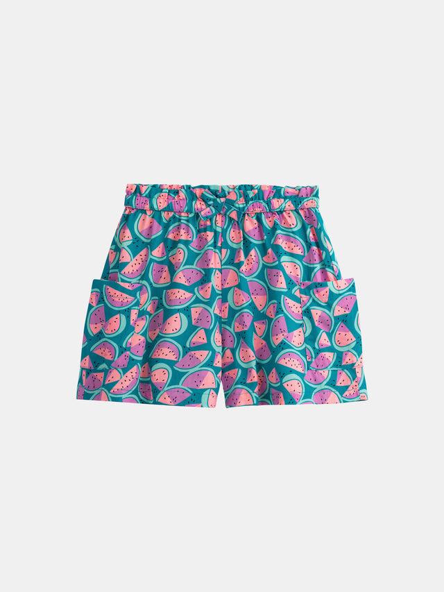 Blauer Shorts mit Wassermelonenmotiv für Mädchen