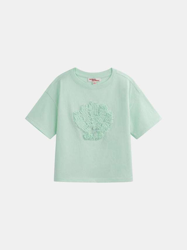 Türkis T-Shirt mit 3D Muschel Animation für Mädchen